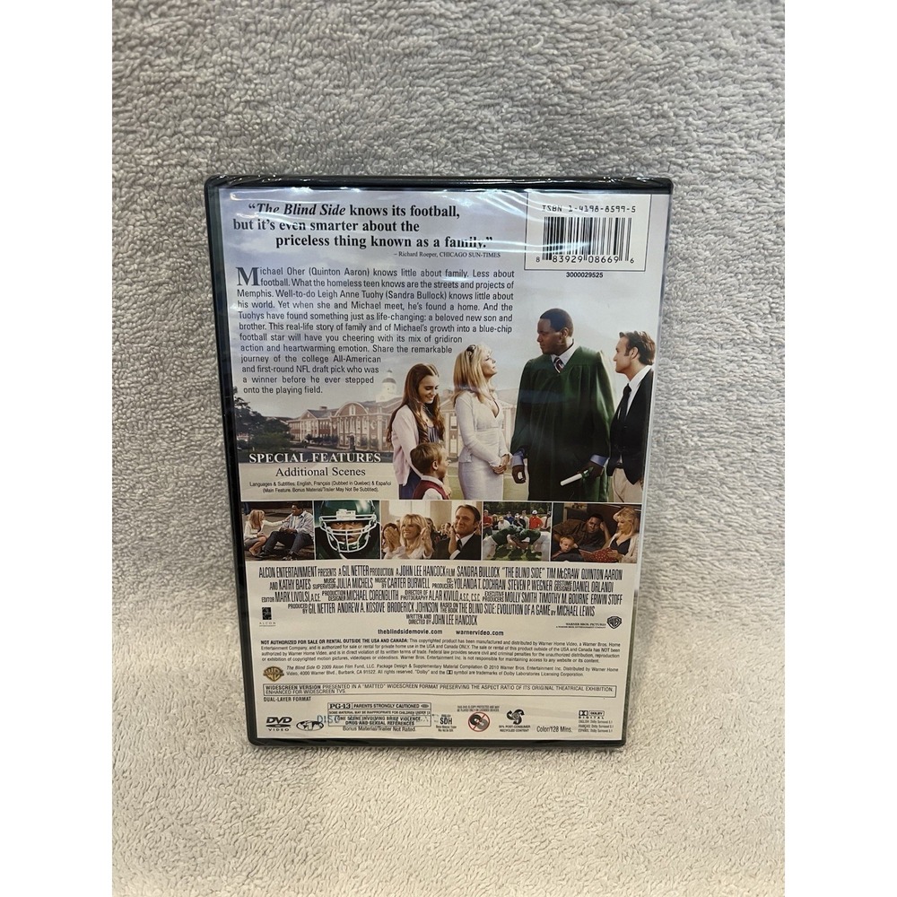 The Blind Side (DVD, 2009) Based On‎ A True Story/ Sandra Bullock/Quinton Aaron - Picture 2 of 2